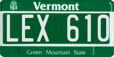 VT license plate LEX610
