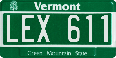 VT license plate LEX611