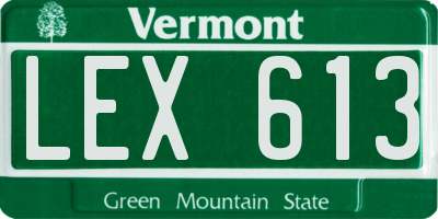 VT license plate LEX613