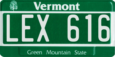 VT license plate LEX616