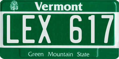 VT license plate LEX617