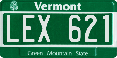 VT license plate LEX621