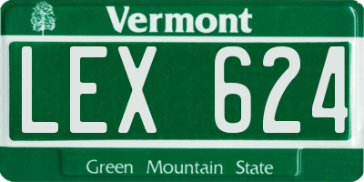 VT license plate LEX624