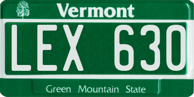 VT license plate LEX630