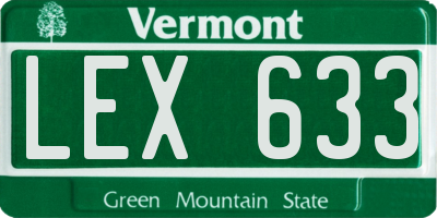 VT license plate LEX633