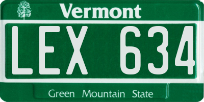 VT license plate LEX634