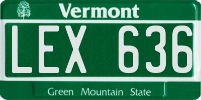 VT license plate LEX636