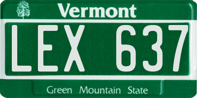 VT license plate LEX637