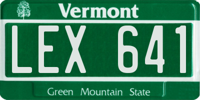 VT license plate LEX641