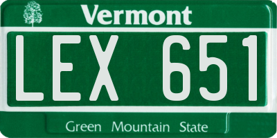 VT license plate LEX651