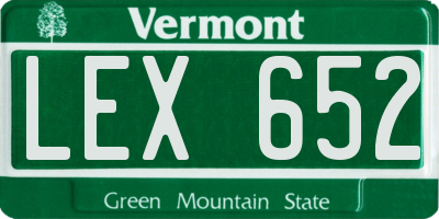 VT license plate LEX652
