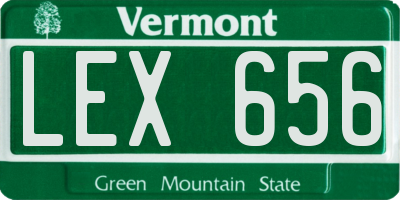 VT license plate LEX656