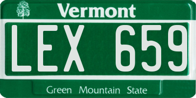VT license plate LEX659