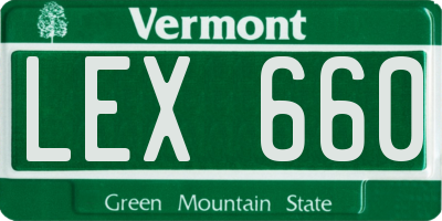 VT license plate LEX660