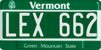 VT license plate LEX662
