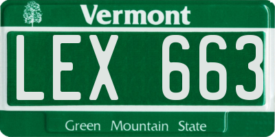 VT license plate LEX663