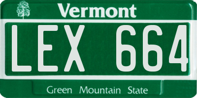 VT license plate LEX664