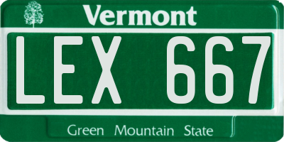 VT license plate LEX667