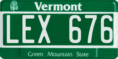 VT license plate LEX676