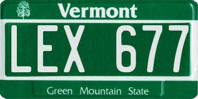 VT license plate LEX677