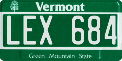 VT license plate LEX684