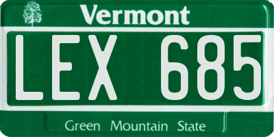 VT license plate LEX685