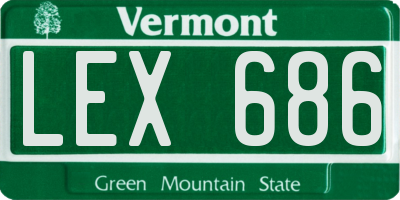 VT license plate LEX686