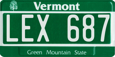 VT license plate LEX687