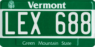 VT license plate LEX688
