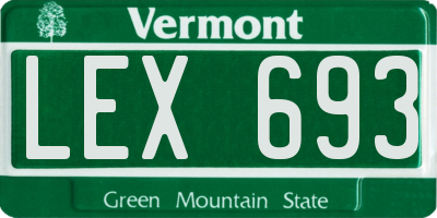 VT license plate LEX693