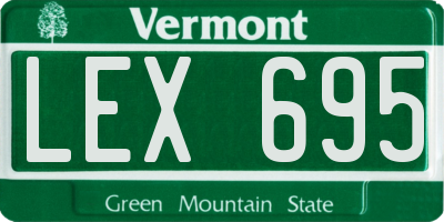 VT license plate LEX695