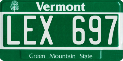 VT license plate LEX697