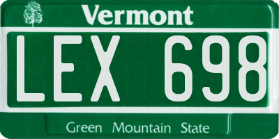 VT license plate LEX698