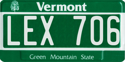 VT license plate LEX706