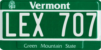 VT license plate LEX707
