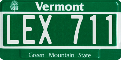 VT license plate LEX711