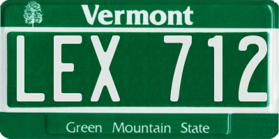 VT license plate LEX712