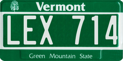 VT license plate LEX714
