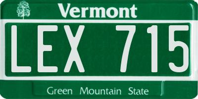 VT license plate LEX715