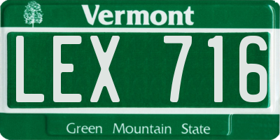 VT license plate LEX716