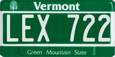 VT license plate LEX722