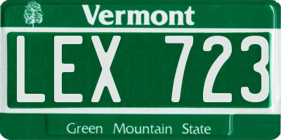 VT license plate LEX723
