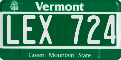 VT license plate LEX724
