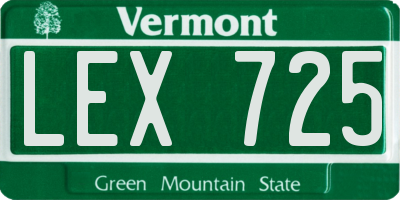VT license plate LEX725