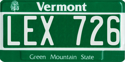 VT license plate LEX726