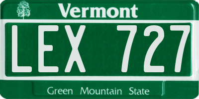 VT license plate LEX727