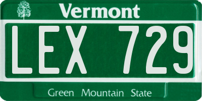 VT license plate LEX729