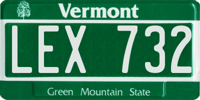 VT license plate LEX732