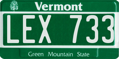 VT license plate LEX733