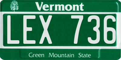VT license plate LEX736